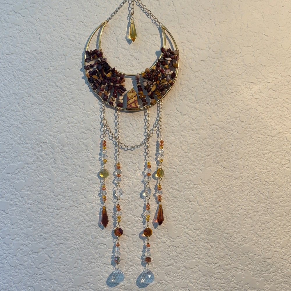Mookaite moon Suncatcher Handmade